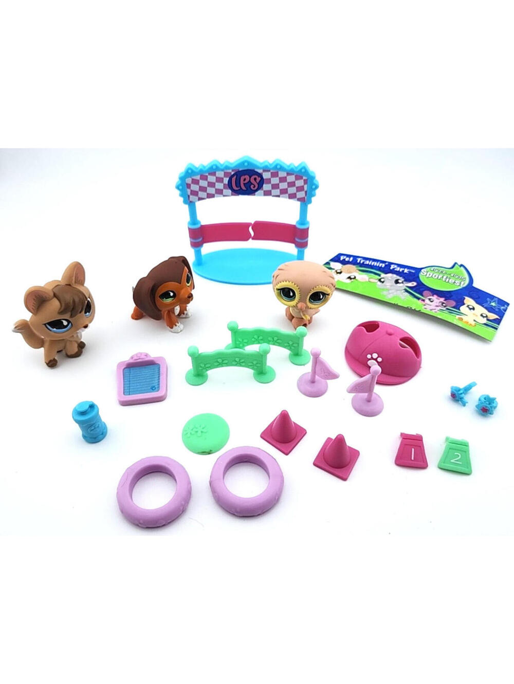 Littlest Pet Shop Pet Trainin’ Park #673 Fox #674 Owl #675 Dachshund – Complete